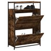 vidaXL Armoire &agrave; chaussures ch&ecirc;ne fum&eacute; 75x34x112 cm bois d'ing&eacute;nierie