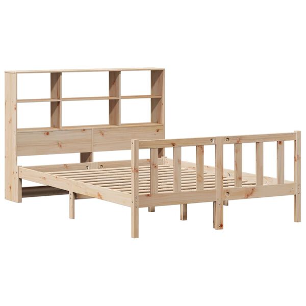 vidaXL Lit biblioth&egrave;que sans matelas 150x200 cm bois massif de pin