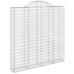 vidaXL Panier de gabions arqu&eacute; 200x30x200/220 cm Fer galvanis&eacute;
