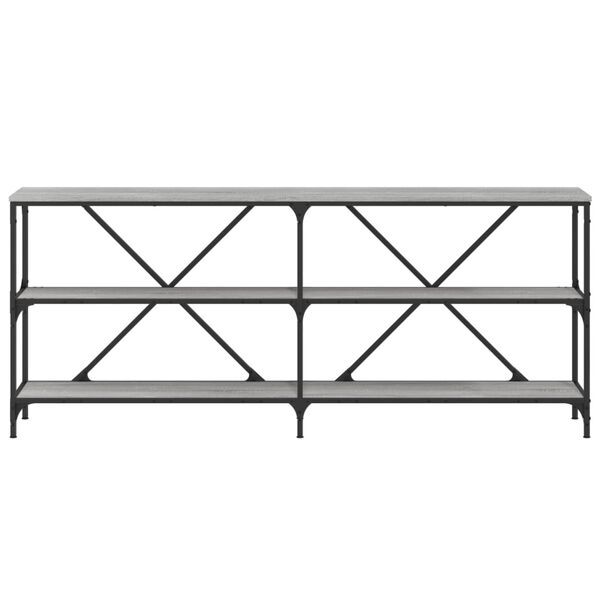 vidaXL Table console sonoma gris 180x30x75 cm bois d'ing&eacute;nierie et fer