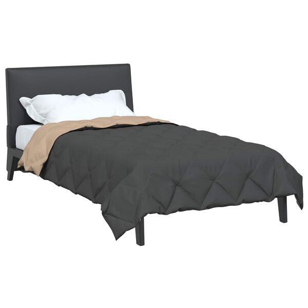 vidaXL Duvet d'&eacute;t&eacute; simple Anthracite et Taupe 200 x 140 cm Microfibre