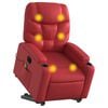 vidaXL Fauteuil inclinable de massage &eacute;lectrique rouge similicuir