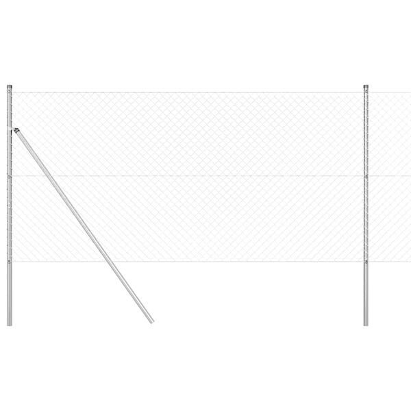 vidaXL Poteau de cl&ocirc;ture. Argent&eacute; 10 x 1,2 m (mailles de 40 x 40 mm)