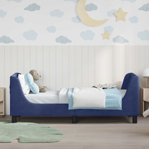 vidaXL Cadre de lit pour enfants avec t&ecirc;te de lit Bleu police