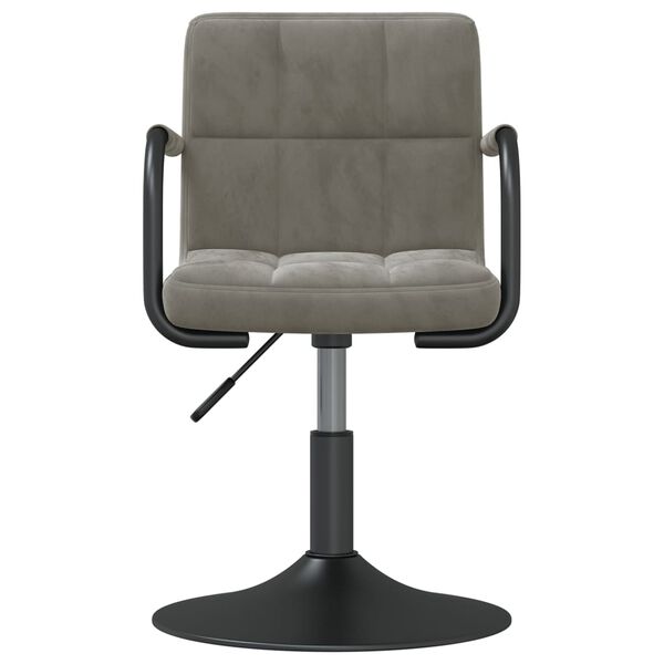 vidaXL Chaises pivotantes &agrave; manger lot de 6 gris clair velours