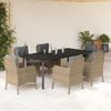 vidaXL Ensemble &agrave; manger de jardin et coussins 7 pcs beige poly rotin