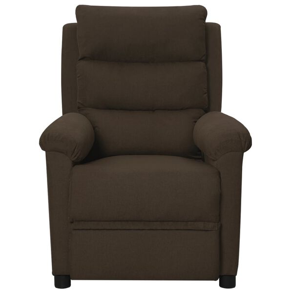 vidaXL Fauteuil de massage Marron foncé Tissu