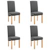 vidaXL Chaises &agrave; manger lot de 4 gris tissu