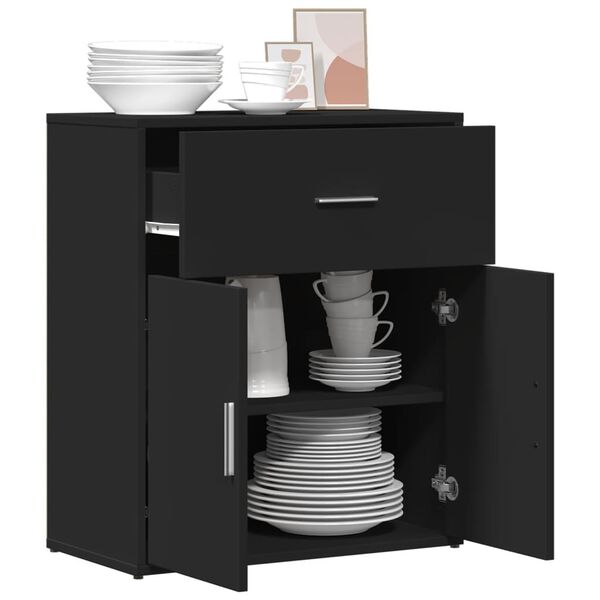 vidaXL Buffet noir 60x31x70 cm bois d'ing&eacute;nierie