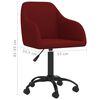 vidaXL Chaises &agrave; manger pivotantes lot de 2 rouge bordeaux velours