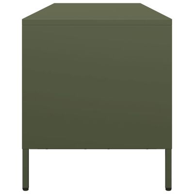 vidaXL Meuble TV vert olive 135x39x43,5 cm acier laminé à froid