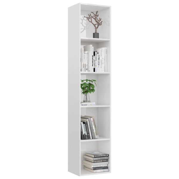 vidaXL Biblioth&egrave;que Blanc brillant 40x30x189 cm Agglom&eacute;r&eacute;