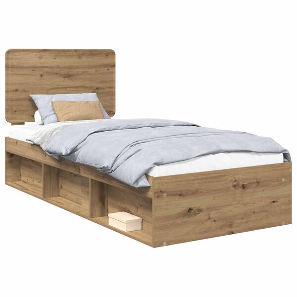 vidaXL Cadre de lit Ch&ecirc;ne artisan 90 x 200 cm Bois de pin massif