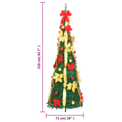 vidaXL Sapin de Noël artificiel escamotable 200 LED vert 210 cm