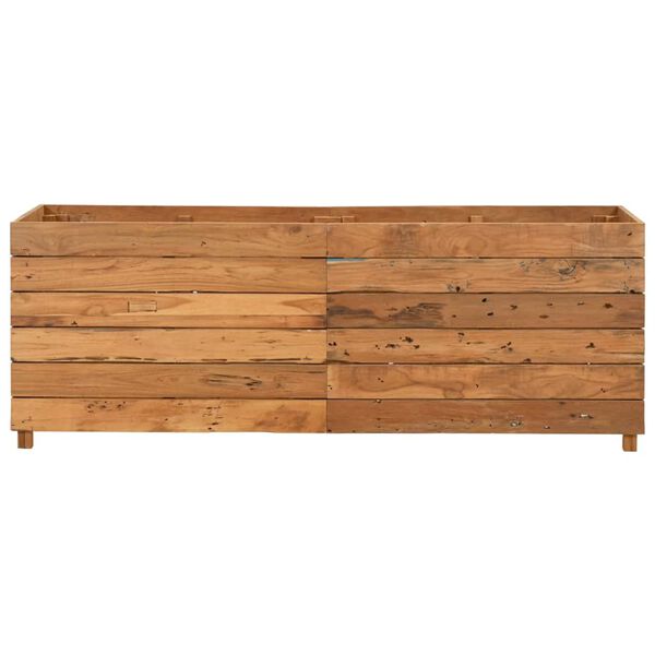 vidaXL Lit surélevé 150x40x55 cm bois de teck recyclé et acier