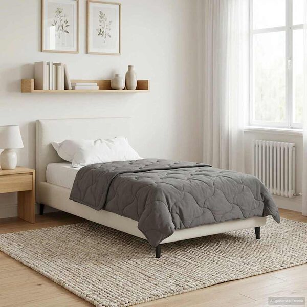vidaXL Duvet complet toute l'ann&eacute;e Matelass&eacute; Gris clair 155 x 200 cm
