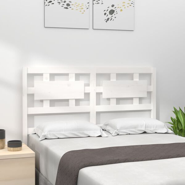 vidaXL T&ecirc;te de lit Blanc 125,5x4x100 cm Bois massif de pin