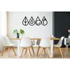 Homemania D&eacute;coration murale 4 pi&egrave;ces &Eacute;l&eacute;ments 32x50 cm M&eacute;tal Noir