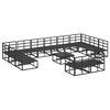 vidaXL Ensemble de canap&eacute; de jardin avec coussin 13 pcs Noir Aluminium