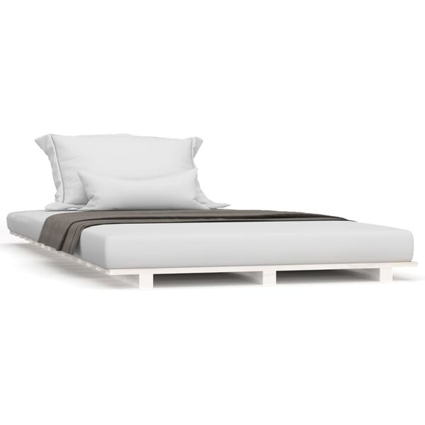 vidaXL Cadre de lit sans matelas blanc 90x200 cm bois de pin massif