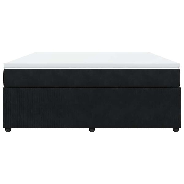 vidaXL Sommier &agrave; lattes de lit avec matelas Noir 180x200 cm Velours