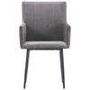 vidaXL Chaises &agrave; manger avec accoudoirs lot de 2 gris velours