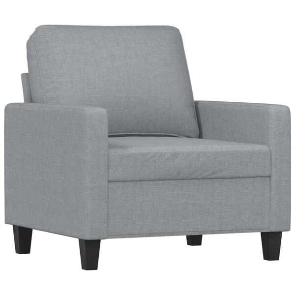 vidaXL Ensemble de canap&eacute;s 3 pcs avec coussins Gris clair Tissu
