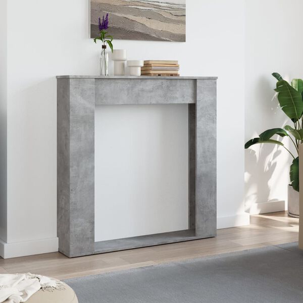 VidaXL Cadre de cheminée gris béton 100x20x100 cm bois d'ingénierie