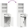 vidaXL Haut Armoire Blanc 40 x 40,5 x 135 cm Bois d'ing&eacute;nierie