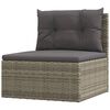 vidaXL Salon de jardin 5 pcs avec coussins Gris R&eacute;sine tress&eacute;e