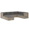 vidaXL Salon de jardin 8 pcs avec coussins Gris R&eacute;sine tress&eacute;e