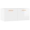 vidaXL Armoire murale Blanc brillant 80x35x36,5 cm Bois d'ing&eacute;nierie