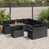 vidaXL Ensemble de canap&eacute; de jardin 9 pcs Noir Poly rotin