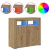 vidaXL Buffet avec lumi&egrave;res LED ch&ecirc;ne artisanal bois d'ing&eacute;nierie