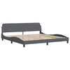 vidaXL Lit avec matelas Dover gris fonc&eacute; 200x200 cm velours