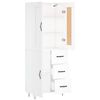 vidaXL Buffet haut Blanc 69,5x34x180 cm Bois d'ing&eacute;nierie