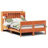 vidaXL Lit biblioth&egrave;que sans matelas cire marron 140x200 cm pin massif