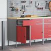 vidaXL Placard de travail 2 pcs Rouge et Gris 100 x 55 x 85 cm