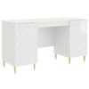 vidaXL Bureau Blanc brillant 142,5 x 50 x 75 cm Bois d'ing&eacute;nierie
