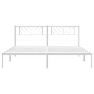 vidaXL Cadre de lit métal sans matelas et tête de lit blanc 193x203 cm