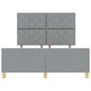 vidaXL Cadre de lit avec t&ecirc;te de lit Gris clair 160 x 200 cm tissu