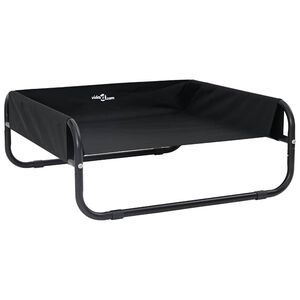 vidaXL Lit pour Chien Noir 75 x 75 x 30 cm Acier