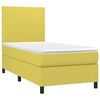 vidaXL Sommier &agrave; lattes de lit avec matelas et LED Vert 90x200cm Tissu