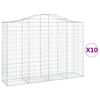 vidaXL Paniers &agrave; gabions arqu&eacute;s 10 pcs 200x50x140/160 cm Fer galvanis&eacute;