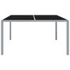 vidaXL Table de jardin 130x130x72 cm Gris Acier et verre