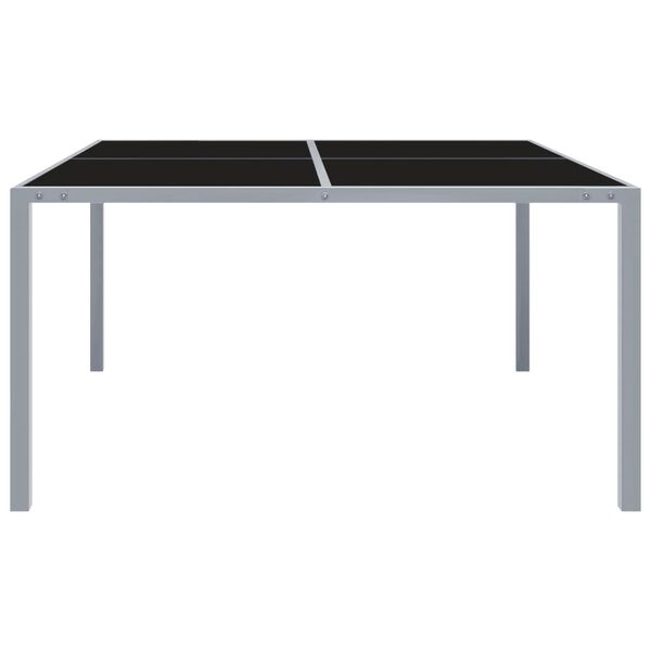 vidaXL Table de jardin 130x130x72 cm Gris Acier et verre