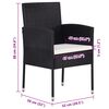 vidaXL Chaises de jardin coussins blanc cr&egrave;me 4pcs noir r&eacute;sine tress&eacute;e