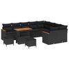 vidaXL Ensemble de canap&eacute; de jardin 12 pcs Noir polyrotin