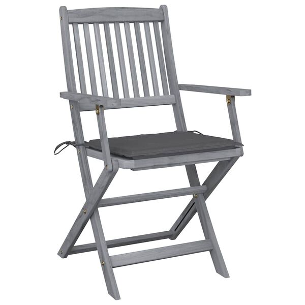 vidaXL Chaises pliables d'ext&eacute;rieur lot de 6 et coussins Bois d'acacia