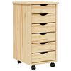vidaXL Cabinet Roulant avec Tiroirs avec roue MOSS Vernis transparent